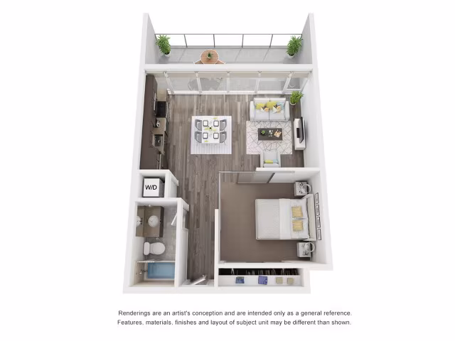 1 Bed • 1 Bath 0806 floor plan